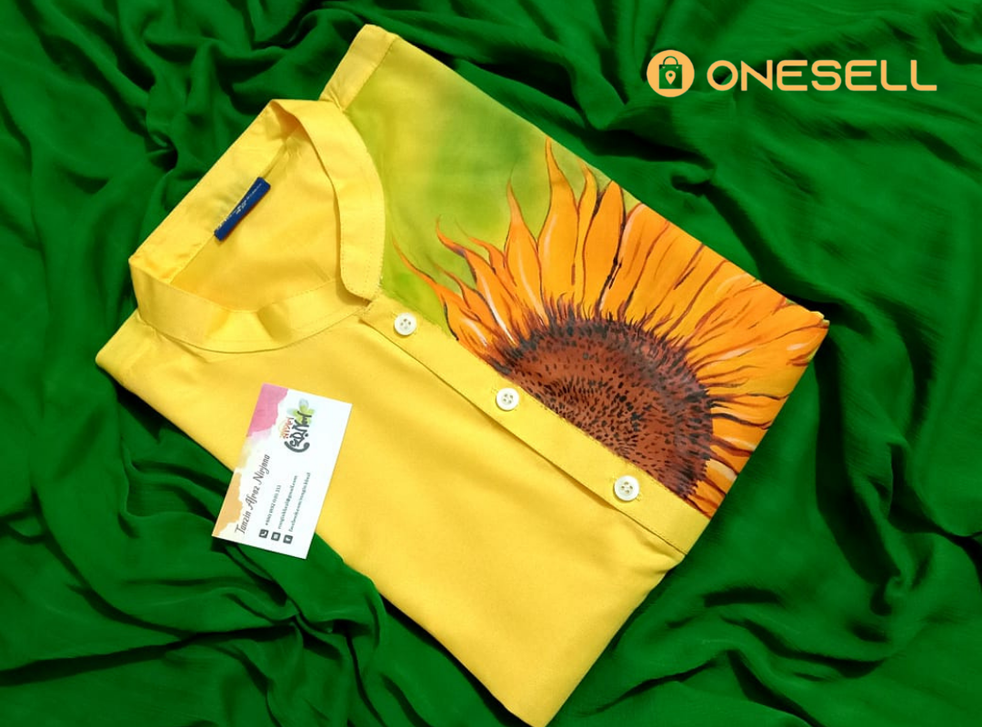 Hand Paint Panjabi (sunflower)